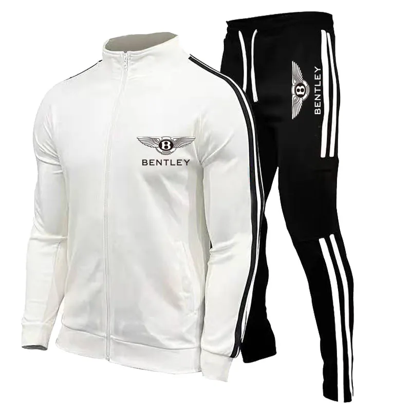 

Track suit men's zipper cardigan suit 2021 casual fashion loose sweat shirt car logo printing jogging men's sweat shirt + pants
