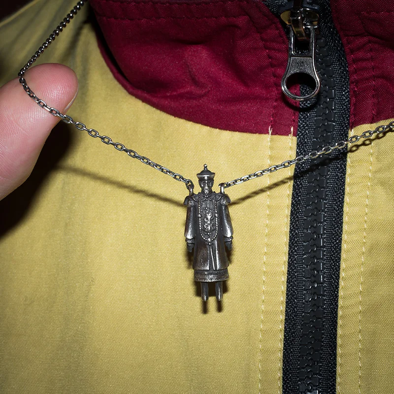 

Мужская и женская подвеска BEM HI BEN, ожерелье из серебра 925 пробы с китайским вампиром и зомби, оригинальный дизайн, ручная работа, Байкерский панк