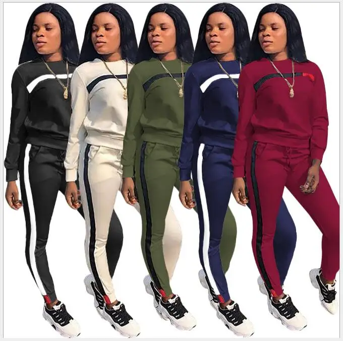 

Женский спортивный костюм из свитшота и брюк, повседневный пуловер с длинным рукавом, осенняя спортивная одежда, 2021