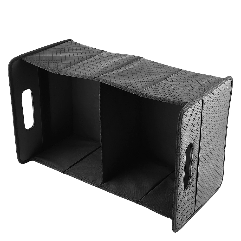 Продажа Новый складной автомобильный ящик для хранения вещей чехол из искусственной кожи многофункциональный карманный Органайзер держатель черн...