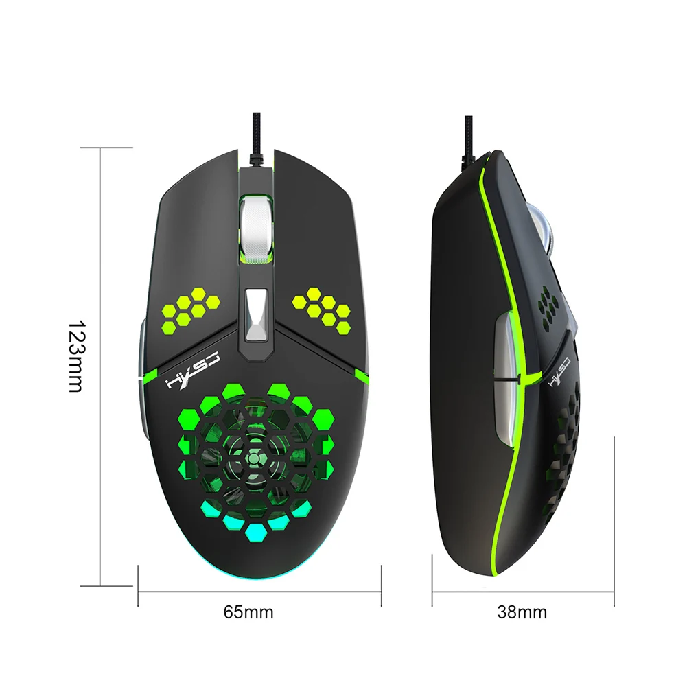 

HXSJ J400 USB Wired Programmable 8000 DPI Adjustable Gaming Mouse with Fan Gaming Mouse