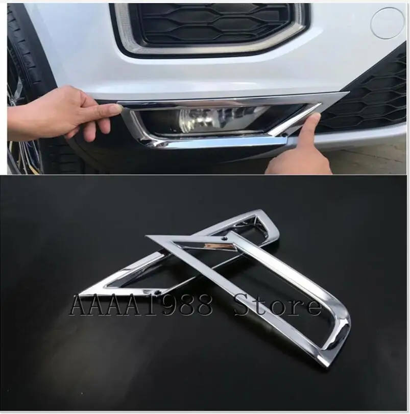 

For Volkswagen For VW T-ROC TROC 2017 2018 2019 abs chrome front fog lamp cover head fog light cover trim car accessories