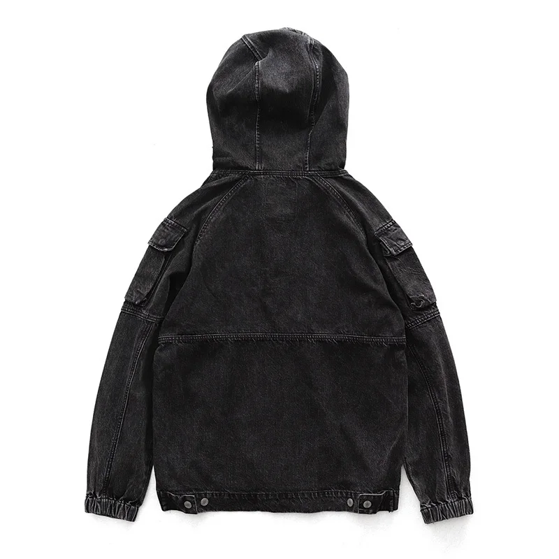 Весенний полумолния для джинсовой куртки пуловер с капюшоном активного отдыха