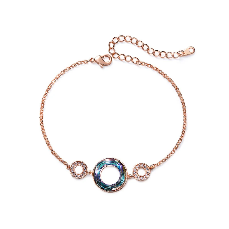 Warme Farben Кристалл от Swarovski браслеты женские корейские звенья цепи личности круг браслет модные ювелирные изделия браслеты подарок