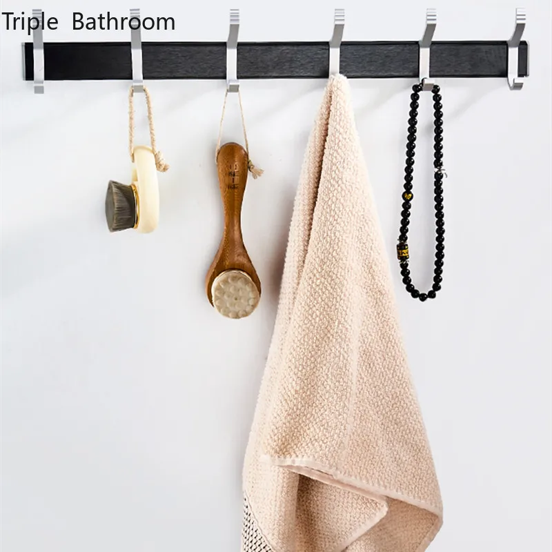 

Креативная вешалка для полотенец, настенный крючок из алюминиевого сплава без отверстий для кухни и мелочей, крючок для хранения полотенец ...