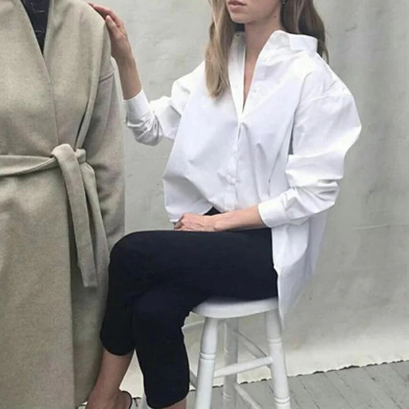 Женская блузка с отложным воротником TWOTWINSTYLE Весенняя длинными