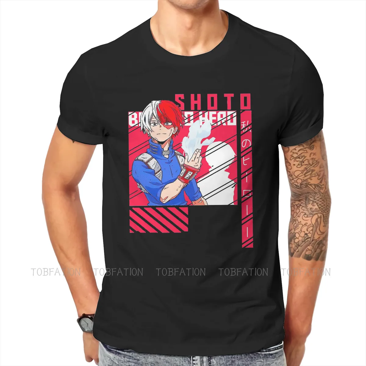 

Футболка Shoto с круглым вырезом My Hero моя геройская Академия Izuku Midoriya мультфильм Чистый хлопок Классическая футболка мужская одежда модная пу...