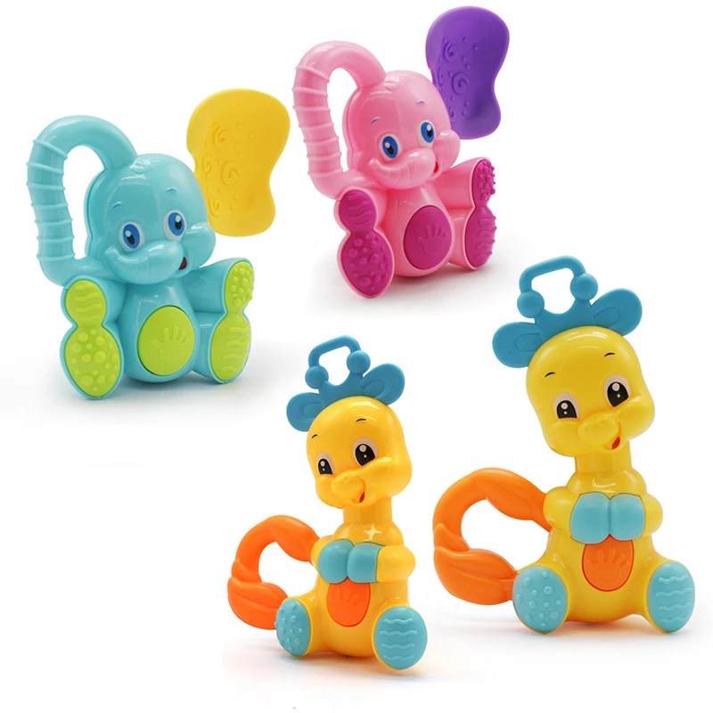 Милый Прорезыватель для зубов с колокольчиком пластиковые игрушки в виде оленя и