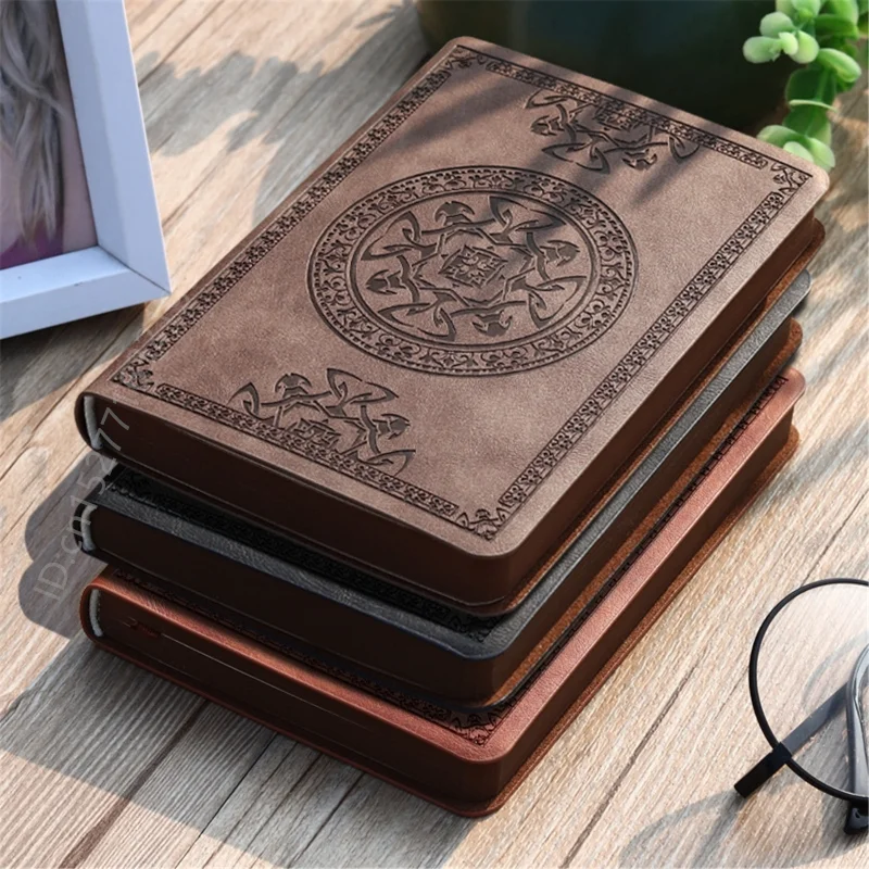 New Portable Vintage Pattern Leather Cover Notebook A6 Diary Notepad Stationery School Office Gift | Канцтовары для офиса и