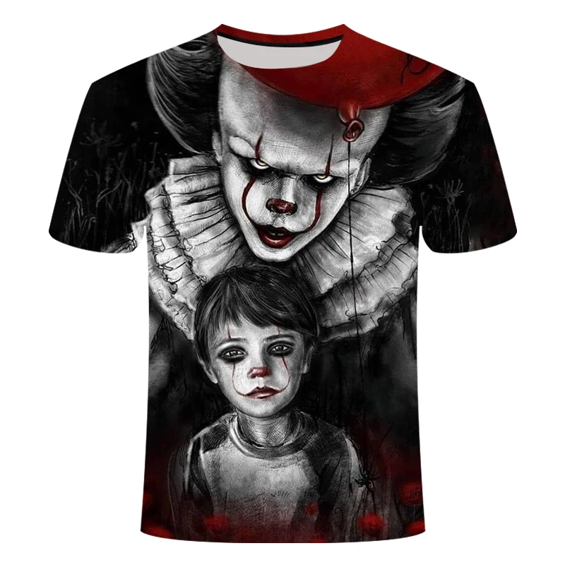IT: Chapter Two 3D Футболка с принтом для мужчин и женщин, летняя повседневная футболка с изображением клоуна из фильма ужасов, Мужская футболка с триллером из фильма террора