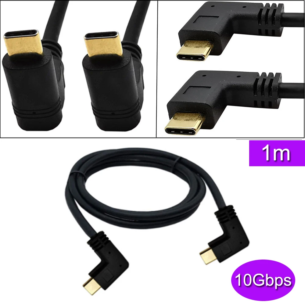 

Позолоченный кабель типа C на Type C (5A) «Папа-папа», под углом 90 °, 1 м