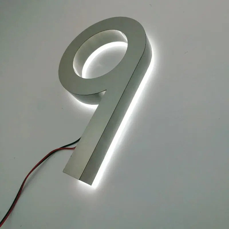 Пользовательские 3d из нержавеющей стали с подсветкой led канал дом номер буквы огни