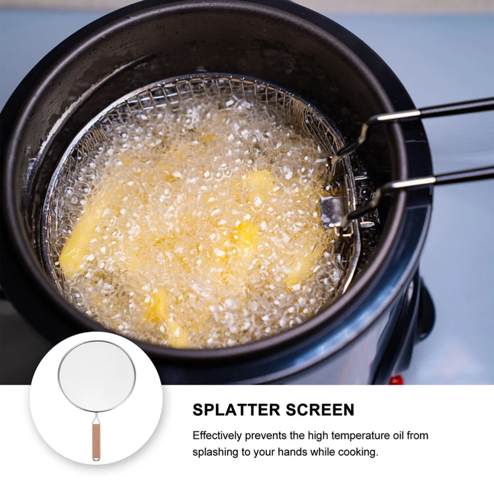 

1pc Stainless Steel Oil Strainer Cover Cooking Tool Grease Oil Splatter Guard