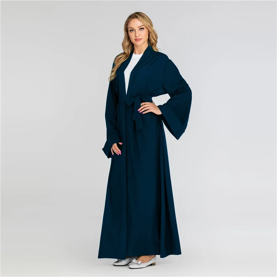 Siskakia мусульманская женская одежда abaya Brief solid casual Muslimah Jubah 7 цветов мусульманская Дубайская одежда с тонким поясом новое поступление