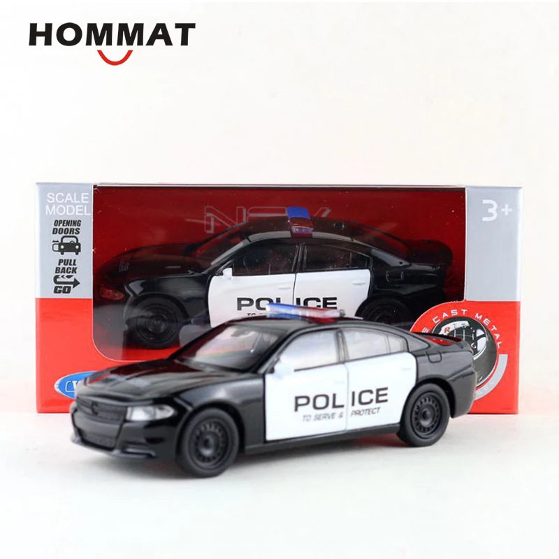 HOMMAT 1:36 Масштаб 2016 Dodge зарядное устройство R/T полицейская модель автомобиля сплав