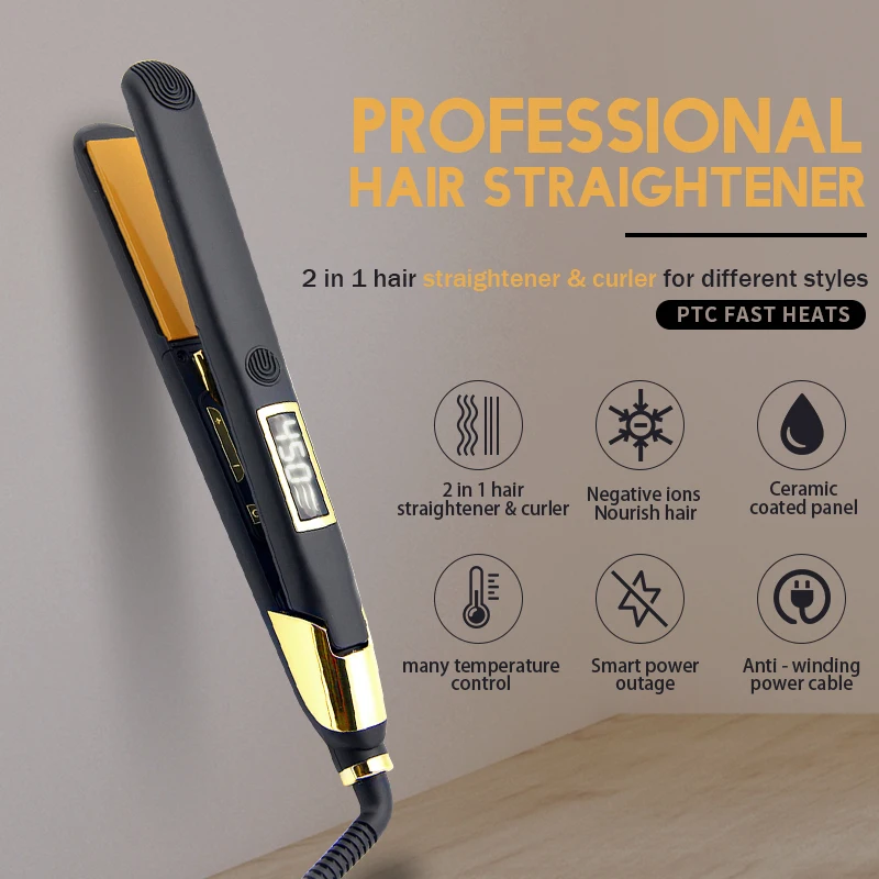 2 в 1 мини электрический выпрямитель для волос ионный Керамический щипцы завивки