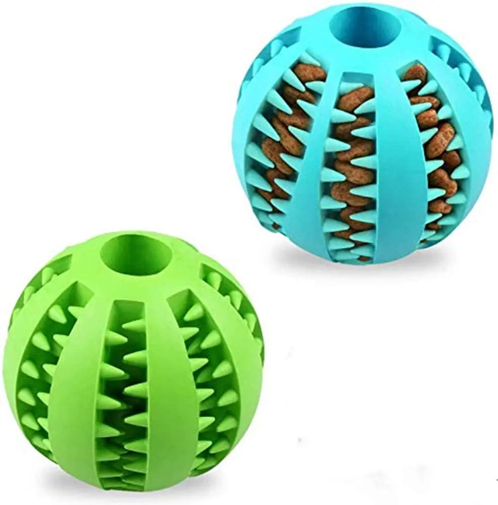 

Dog Interactive Chew Toy Rubber Dog Food Ball Puppy Teething Toy Dog Food Treat Feeder Tooth Cleaning Ball Pet Exercise Toy
