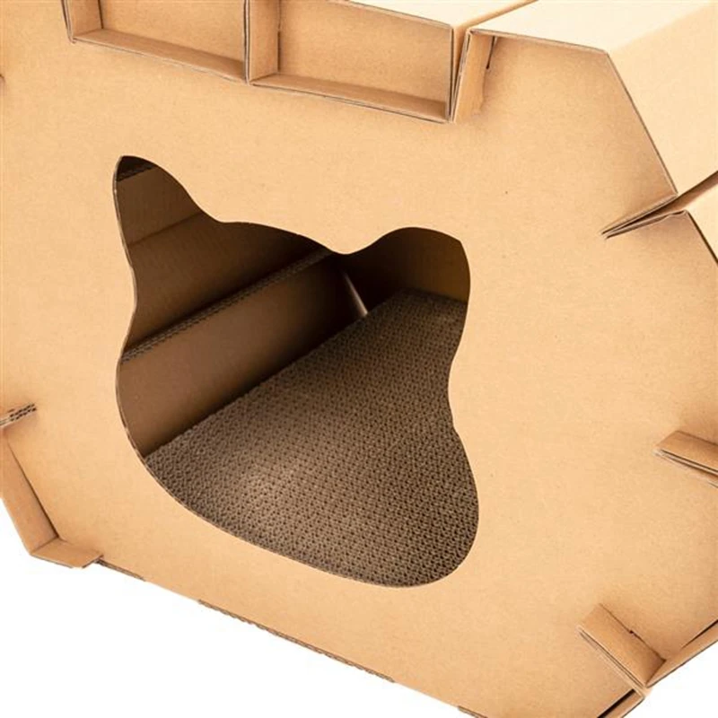 

Cat Scratch Scratcher Cardboard House Corrugated Paper Durable Scratching Assembled Kitten for Indoor Kitty Recyclable Carton