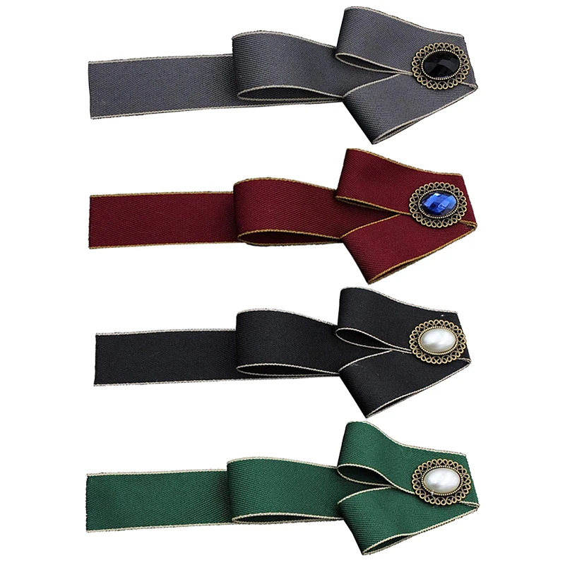 Британский стиль Платье рубашка блуза с воротником и бантом из ленты галстук