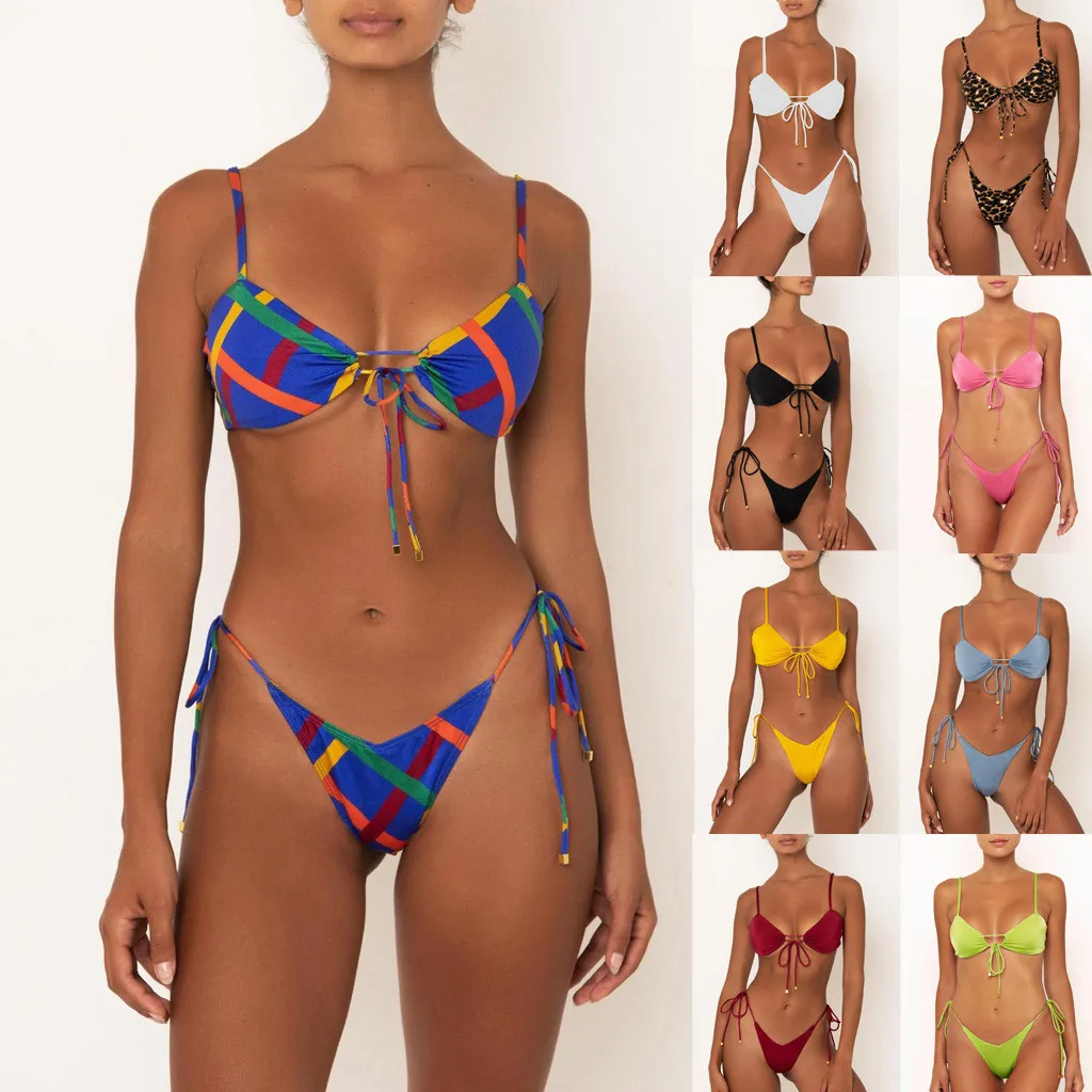 

2021 heißer Verkauf Neue Sexy Bikini Frauen Sexy Bademode Zwei Stücke Badeanzug Brasilianische mini Badeanzug Badeanzüge Strand