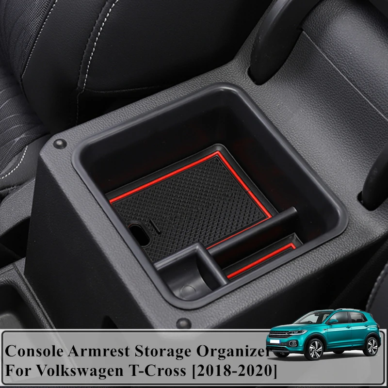 

For V W Volkswagen T-Cross 2018 2019 2020 Accessories Car Central Armrest Storage Box Auto Container Glove Organizer Case