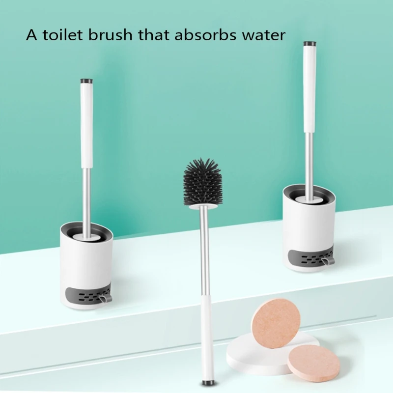 

Multifunctional Toilet Brush and Holder Wall Mounted Cleaning Brush with Removable Drenching Tank Bathroom Accessories