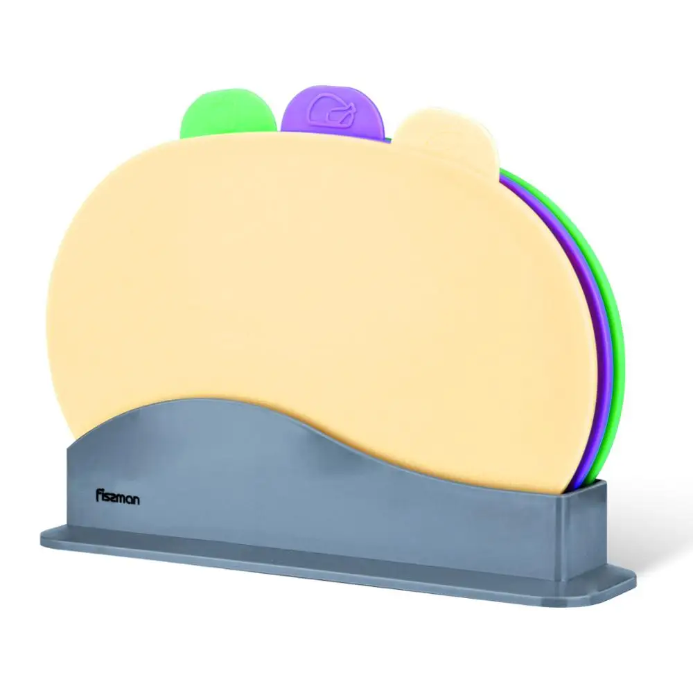 

Разделочный блок Fissman, нескользящая круглая разделочная доска, антибактериальные пластиковые коврики с фотоэлементами