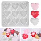 Силиконовая форма в форме сердца, 9 ячеек