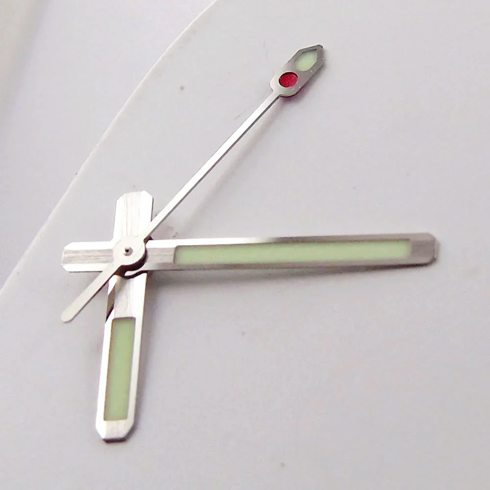 

C3 Green Luminous Watch Hand Needles fit NH35A NH36A 4R35 4R36 7029 Stereoscopic Three-dimensional Silver Set