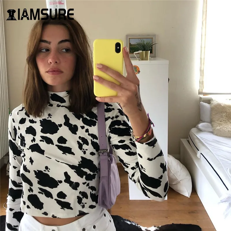 УКОРОЧЕННЫЙ ТОП IAMSURE 2020 с длинным рукавом рубашка для женщин уличная одежда