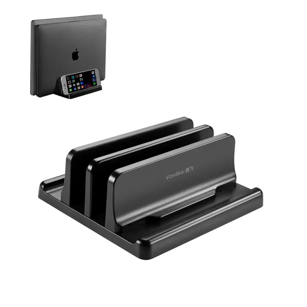3 em 1 Vaydeer Plástico Vertical Portátil Suporte Ajustável Desktop Notebook Dock Space-saving