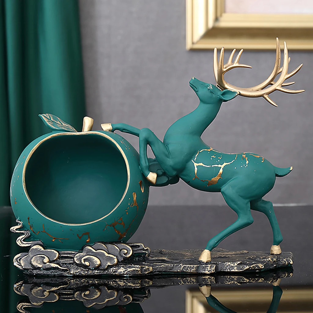

Resin Christmas Reindeer Statue Keys Storage Holder Organizer Ornaments Gift