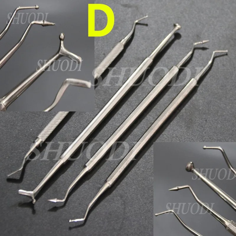 D 4 Pcs set 5 шт. Набор композитный стоматологический композитный инструмент для наполнения шпатель Амальгама пластиковые двойные концы - Цвет: D 4 Pcs set