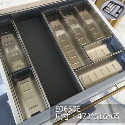 E0650E 304 нержавеющая сталь кухонный ящик для хранения перегородок чаша палочка для еды коробка для хранения кухонных ножей вилка шкаф стойка - Цвет: E0650E