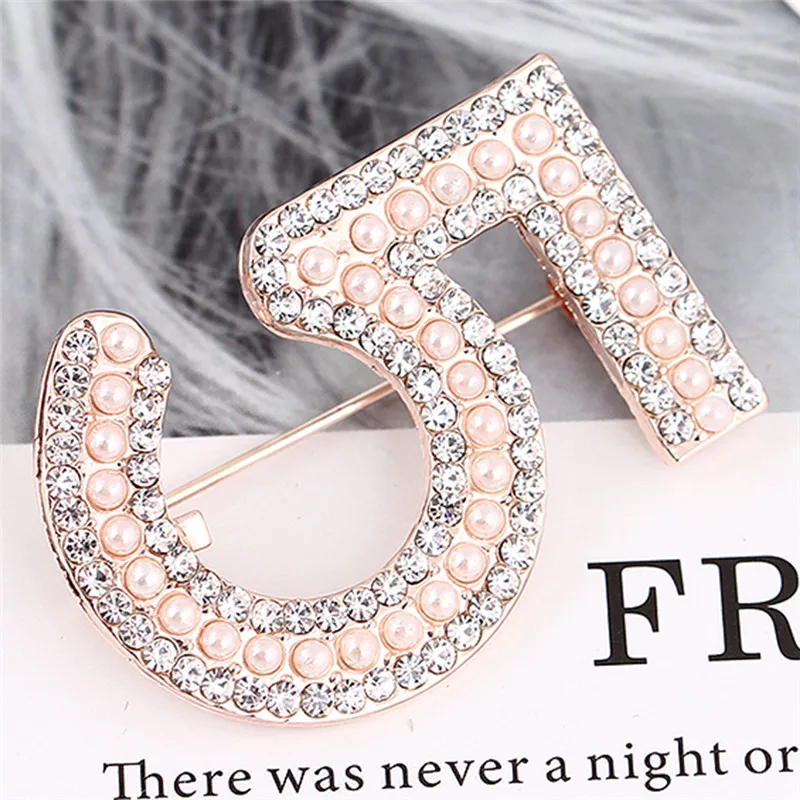 Броши с цифрами ювелирные изделия надписью 5 полностью Хрустальная Брошь cc