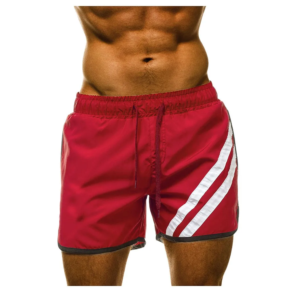 Мужские шорты с эластичным поясом лоскутные пляжные для плавания спортивные