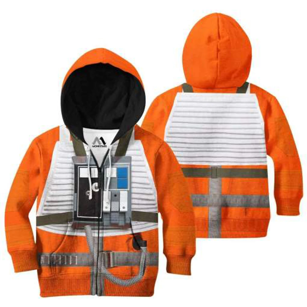 

Kids Set xwing pilot 3d all over printed Hoodies zipper Pullover baby Cartoon Anime Sweatshirt Tracksuit/family t shirt