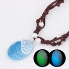 Ожерелье-цепочка женское, с синим камнем, романтика, светящиеся подвески, Полинезия, принцесса Cos, Моана, океан, 2019