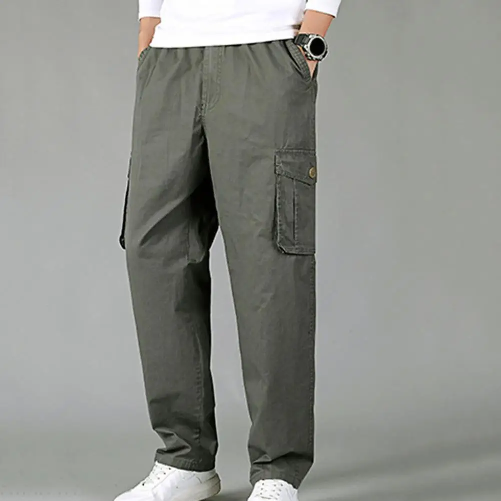 

Брюки мужские однотонные оверсайз, повседневные Прямые Штаны с поясом на резинке, спортивные, 2021