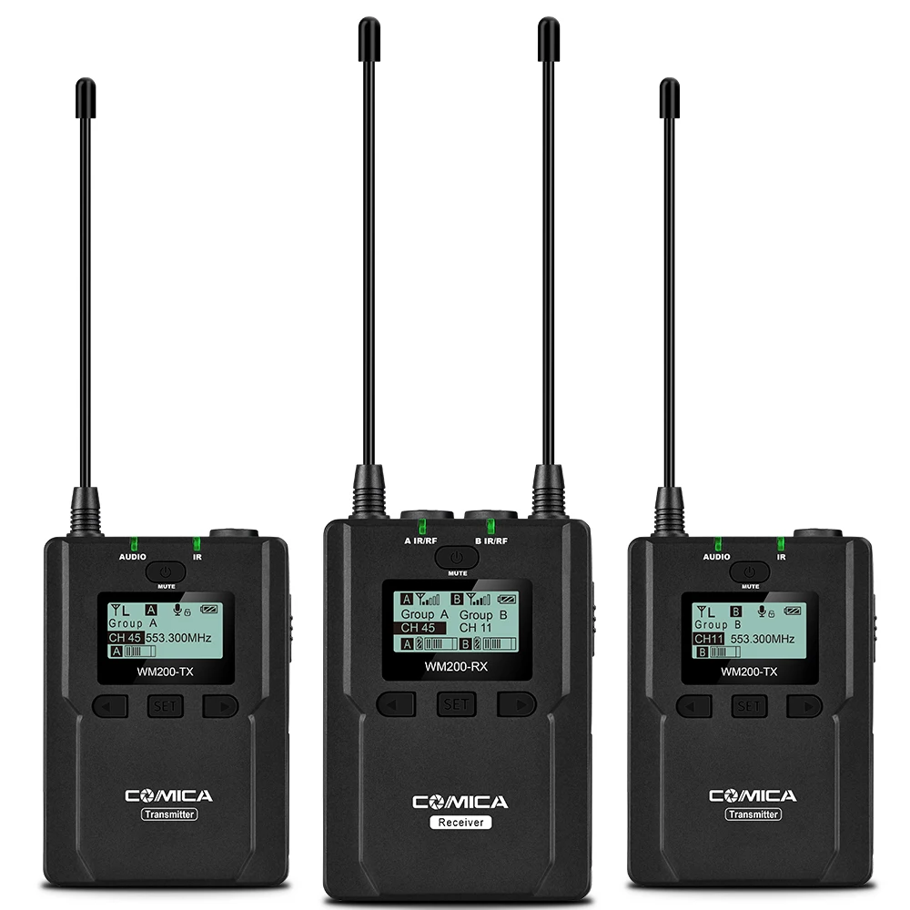 COMICA CVM-WM200A/C/TX UHF 96 каналов металлический беспроводной микрофон передатчики