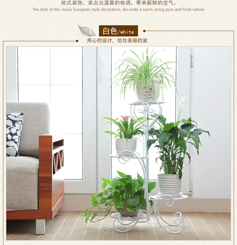

Floor Type Flower Pot Rack Multi-Storey Indoor And Outdoor European Living Room Balcony Green Rose Flower Rack