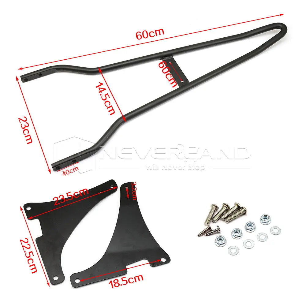 Черный сидси бар мотоцикла спинки для Harley Sportster XL железа 883 1200 XL883C R XL1200R C XLH883 2004- D40