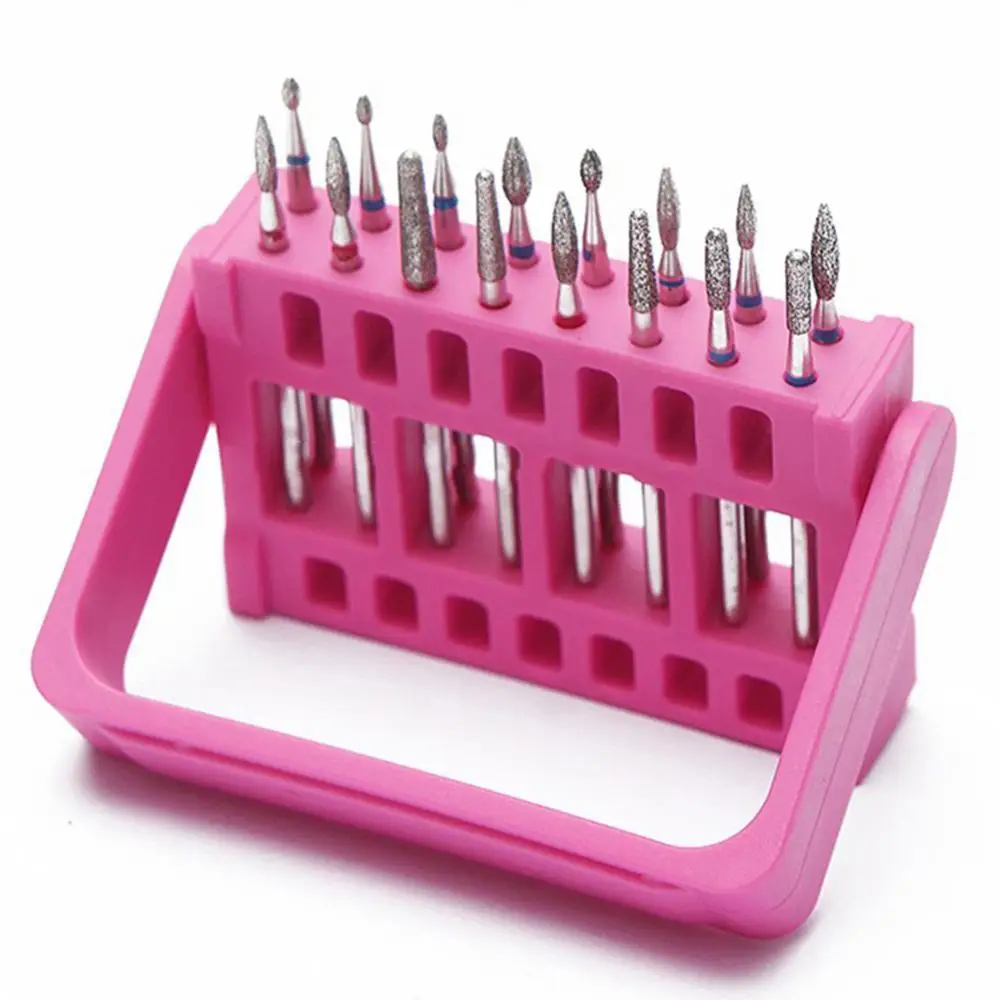 

16 Holes Nail Drill Bits Holder Empty Storage Box Sanding Head Display Stand Storage Rack Acrylic Manicure Cuticle Accessories