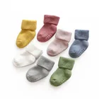 Носки для новорожденных, махровые, Нескользящие, зимние, теплые, плотные, однотонные