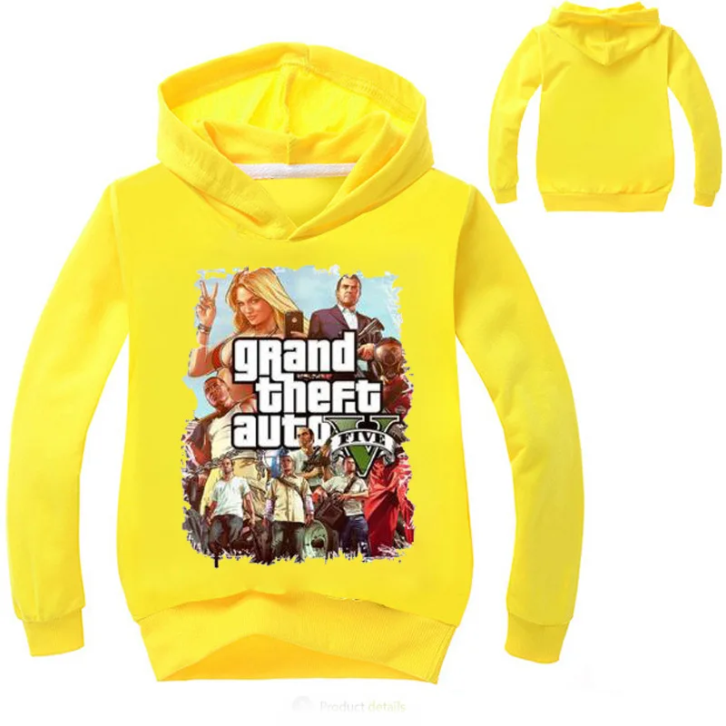 Детские толстовки с капюшоном Grand Theft Auto GTA детские футболки длинным рукавом топы