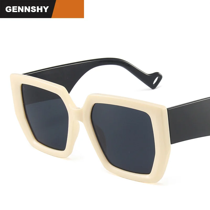 

2021 Newest Europe And America Sunglasses Women Big Square Sunglasses Men Korean Fashion Brand Design Eyelasses Double Eyewear
