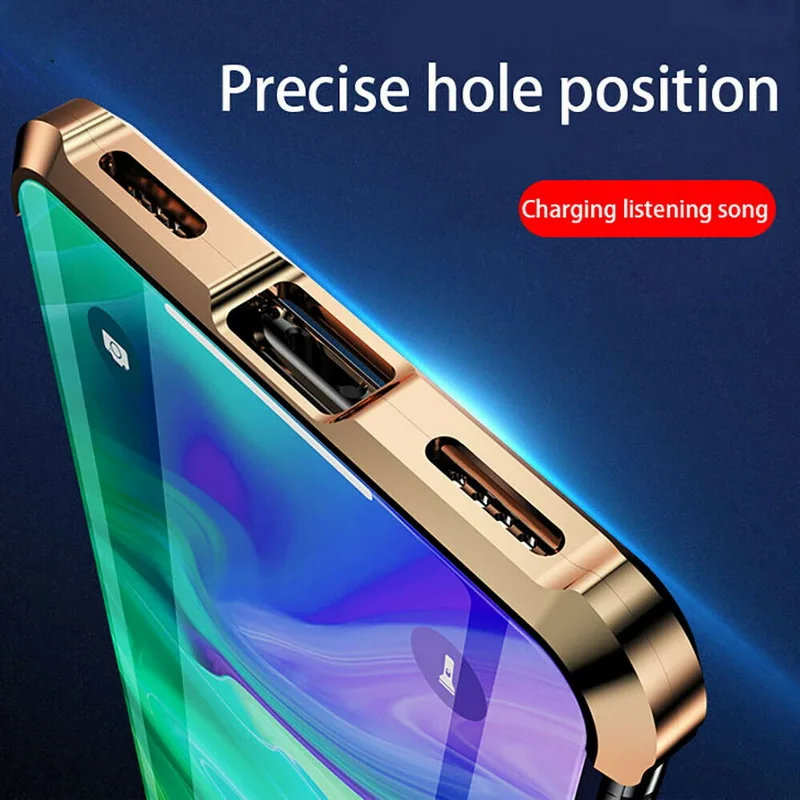 Double Sided Glass Magnetic Hybrid Case For iphone X XS MAX XR 10 6 7 8 6S Plus Borderless Frameless Glazing Flip 360 Full Cover |