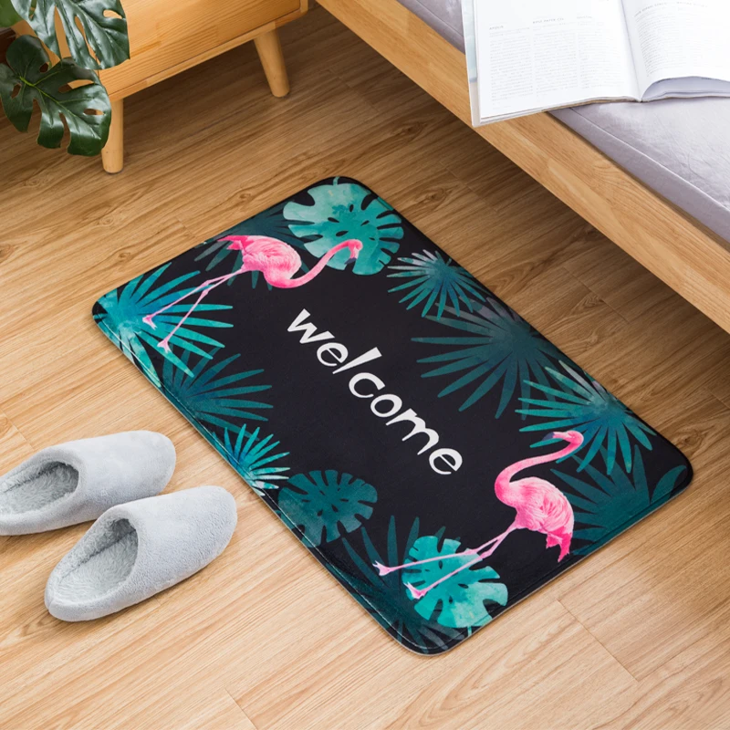 Дверной коврик коралловый бархатный для спальни ванной нескользящий кухонный Ins мультяшный принт