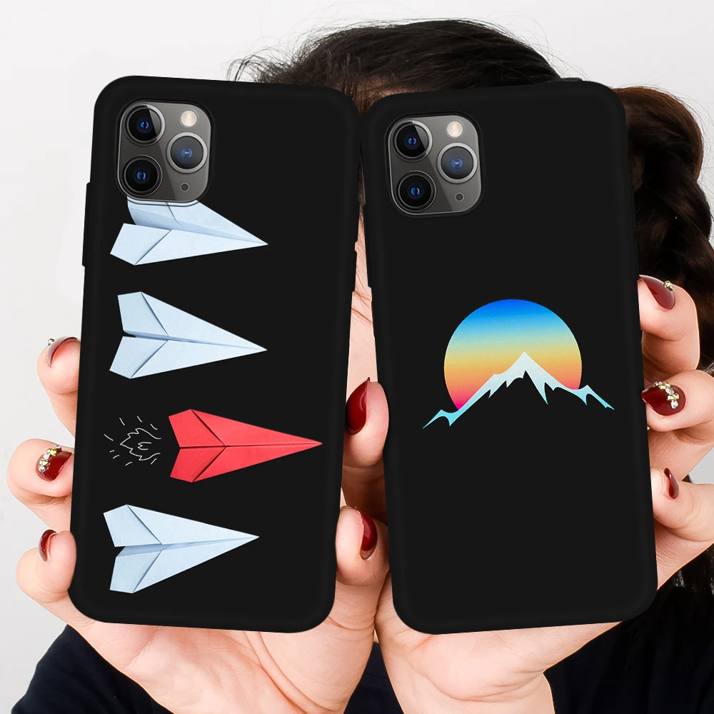 Мягкий чехол из ТПУ с рисунком сердца для iPhone 11 Pro Max 8 7 Plus X Xs Xr черный космическим XS