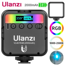 Ulanzi VL49 Mini RGB LED Video Light Portable Pocket photography Light Vlog Fill Light for Smartphone DSLR SLR Camera Lamp
